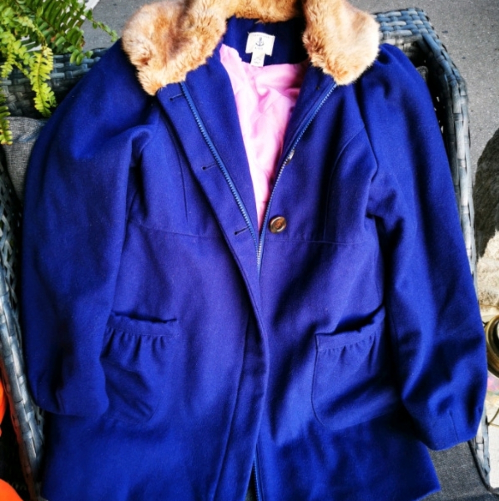 Girl's Land's End Wool Blend Dress Coat, 10-12